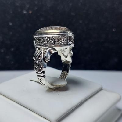 انگشتر نقره با سنگ حدید ارم سپاه بارکاب 4 سلام کد 1281