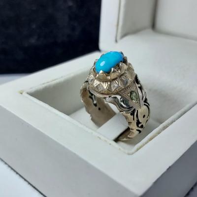 انگشتر نقره باسنگ فیروزه کد 1274